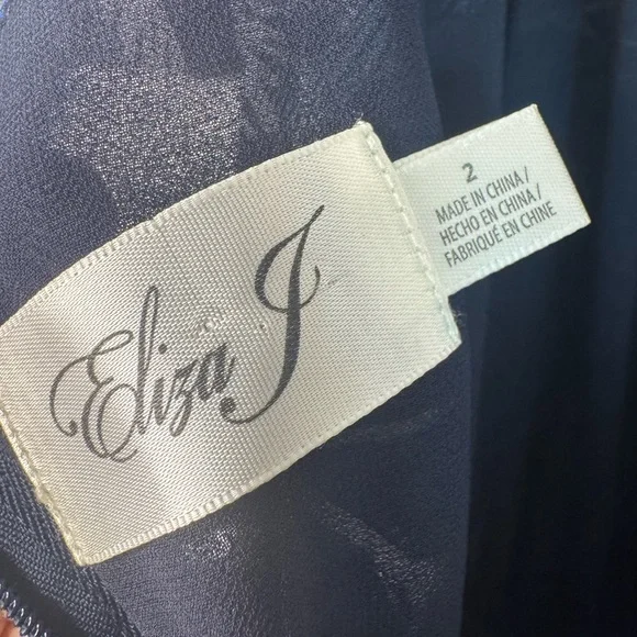 Eliza J Blue Floral Tiered Ruffle  Maxi Dress - Picture 7 of 8